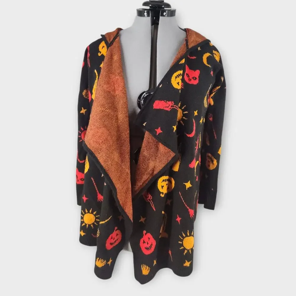 Disney HerUniverse Cardigan Womens M Hocus Pocus Dani hooded flyaway Open Front - Picture 2 of 8